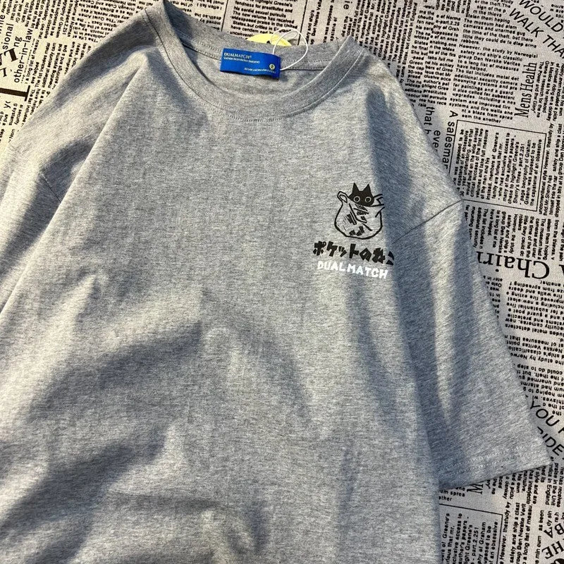 Japanese Retro Pocket Cat T-shirt